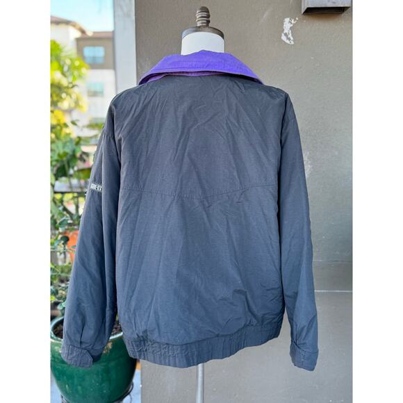 Vintage Cerros Gore-Tex Bomber Jacket Full Zip Large Oversized Black Purple Blue - Picture 2 of 8